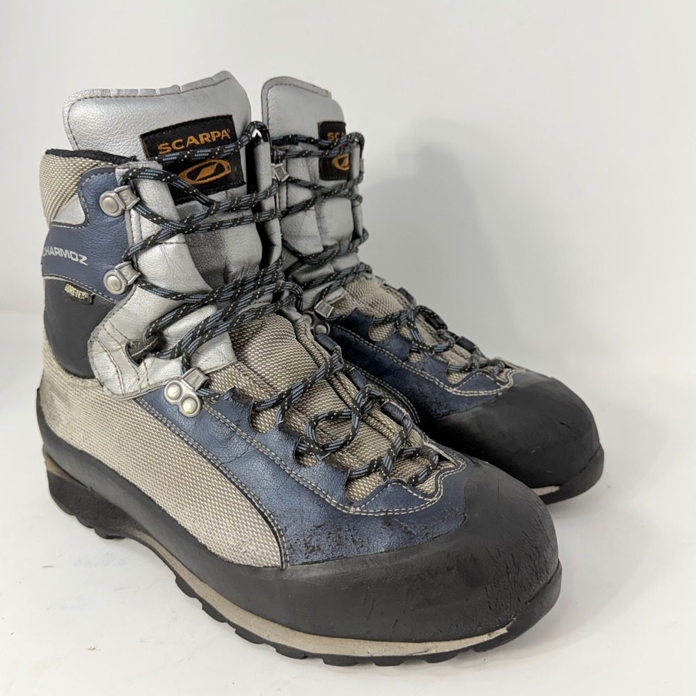 Scarpa Charmoz GTX Mountaineering Boots Mens EU 44 US 10.5 Blue Silver Italy